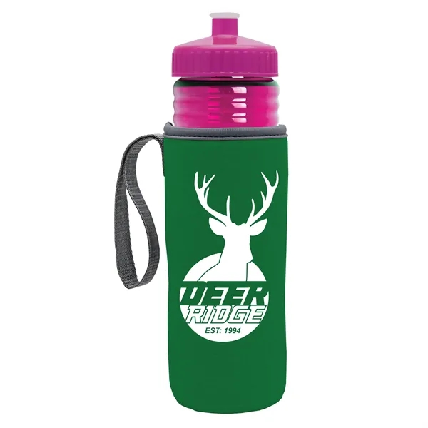 24 oz. Sports Bottle & Caddy - Push-Pull Lid... from ASI 40480 Koozie Group