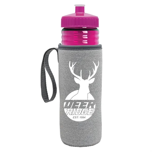 24 oz. Sports Bottle & Caddy - Push-Pull Lid... from ASI 40480 Koozie Group