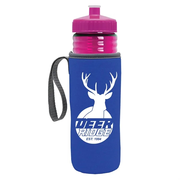 24 oz. Sports Bottle & Caddy - Push-Pull Lid... from ASI 40480 Koozie Group