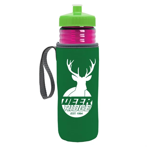 24 oz. Sports Bottle & Caddy - Push-Pull Lid... from ASI 40480 Koozie Group