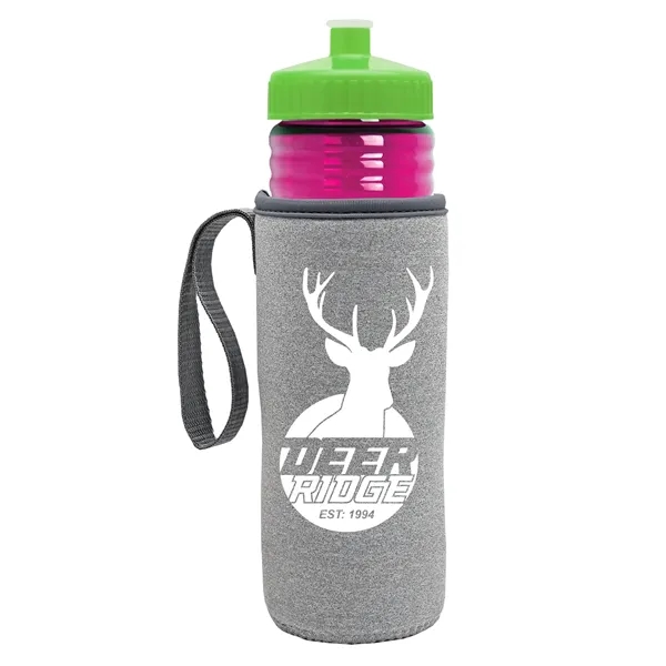 24 oz. Sports Bottle & Caddy - Push-Pull Lid... from ASI 40480 Koozie Group