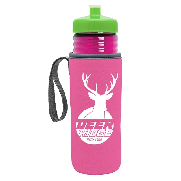 24 oz. Sports Bottle & Caddy - Push-Pull Lid... from ASI 40480 Koozie Group