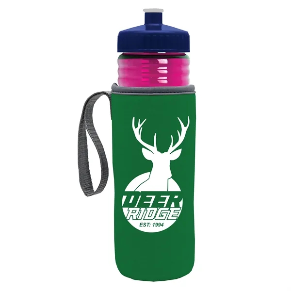 24 oz. Sports Bottle & Caddy - Push-Pull Lid... from ASI 40480 Koozie Group
