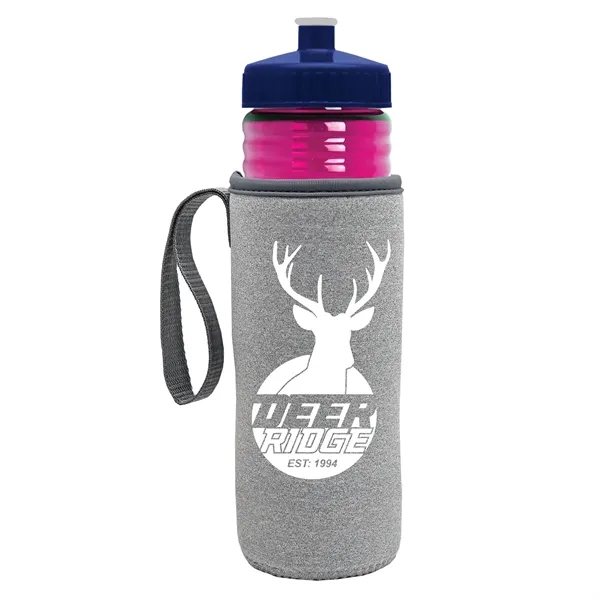 24 oz. Sports Bottle & Caddy - Push-Pull Lid... from ASI 40480 Koozie Group