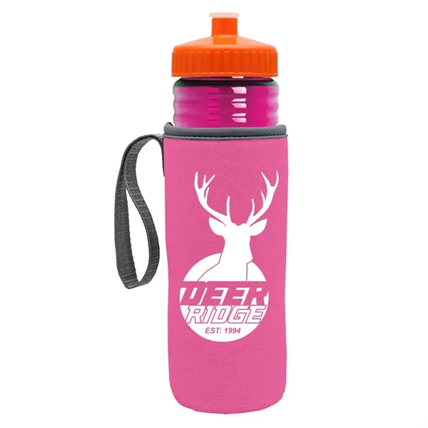 24 oz. Sports Bottle & Caddy - Push-Pull Lid... from ASI 40480 Koozie Group