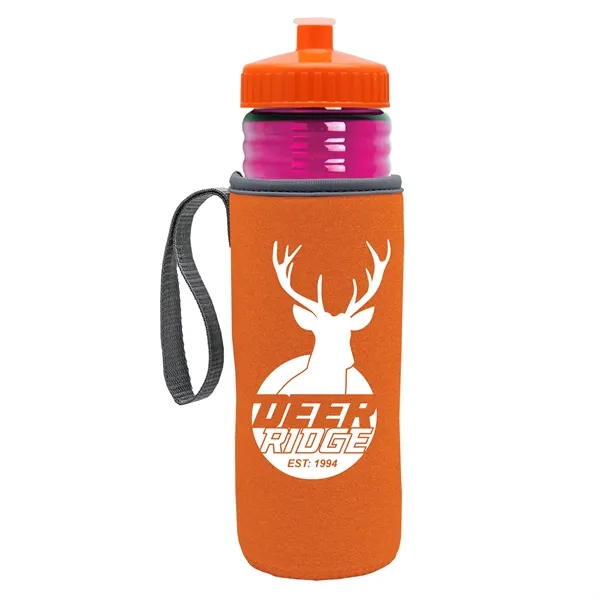 24 oz. Sports Bottle & Caddy - Push-Pull Lid... from ASI 40480 Koozie Group