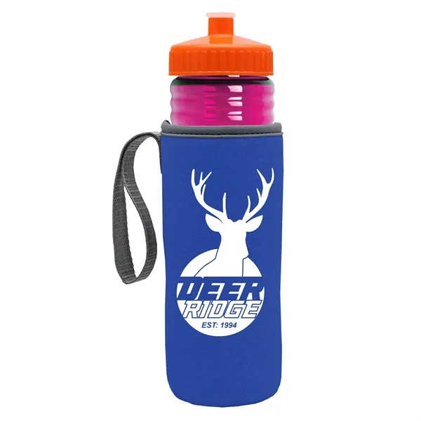24 oz. Sports Bottle & Caddy - Push-Pull Lid... from ASI 40480 Koozie Group