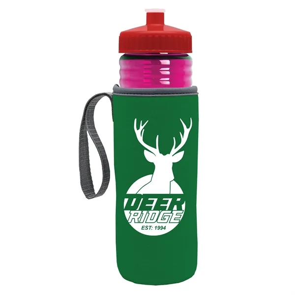 24 oz. Sports Bottle & Caddy - Push-Pull Lid... from ASI 40480 Koozie Group