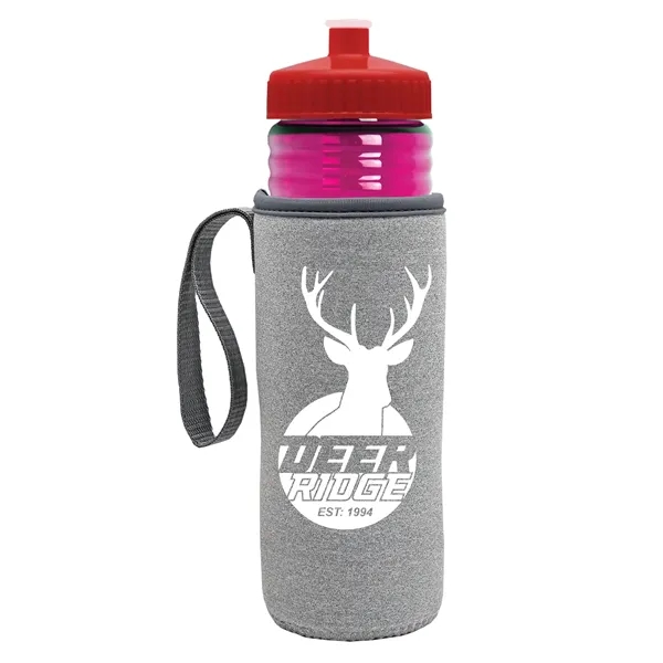 24 oz. Sports Bottle & Caddy - Push-Pull Lid... from ASI 40480 Koozie Group