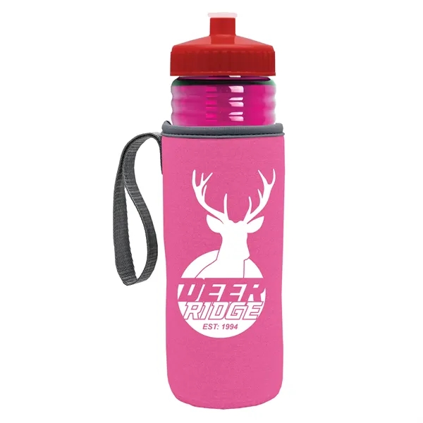 24 oz. Sports Bottle & Caddy - Push-Pull Lid... from ASI 40480 Koozie Group