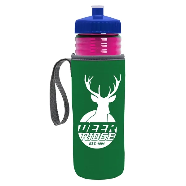 24 oz. Sports Bottle & Caddy - Push-Pull Lid... from ASI 40480 Koozie Group