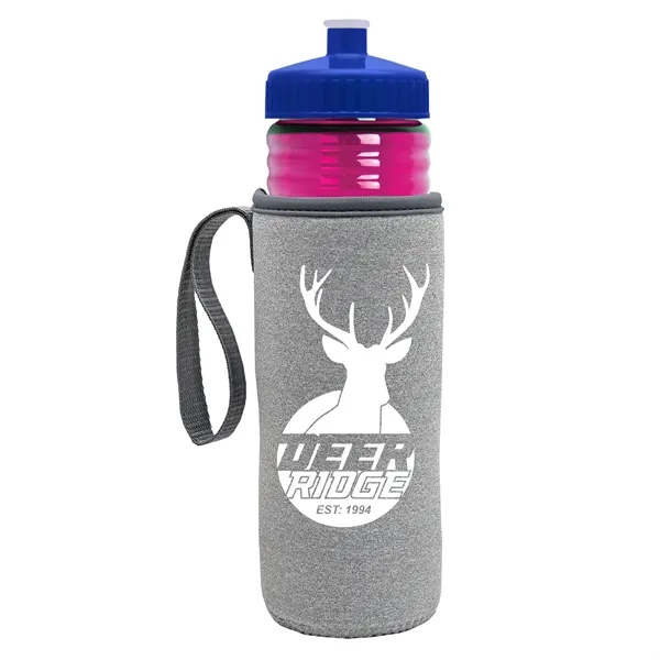 24 oz. Sports Bottle & Caddy - Push-Pull Lid... from ASI 40480 Koozie Group