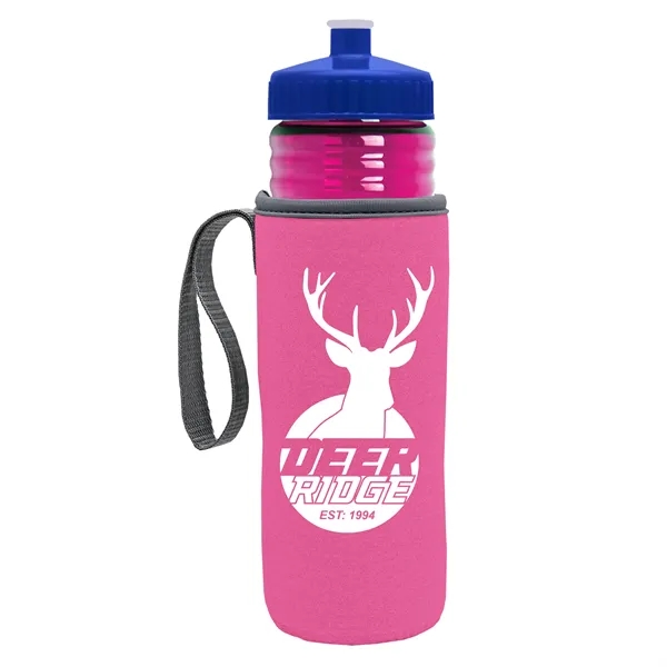 24 oz. Sports Bottle & Caddy - Push-Pull Lid... from ASI 40480 Koozie Group
