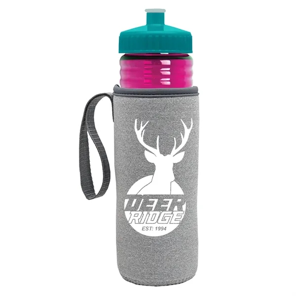 24 oz. Sports Bottle & Caddy - Push-Pull Lid... from ASI 40480 Koozie Group