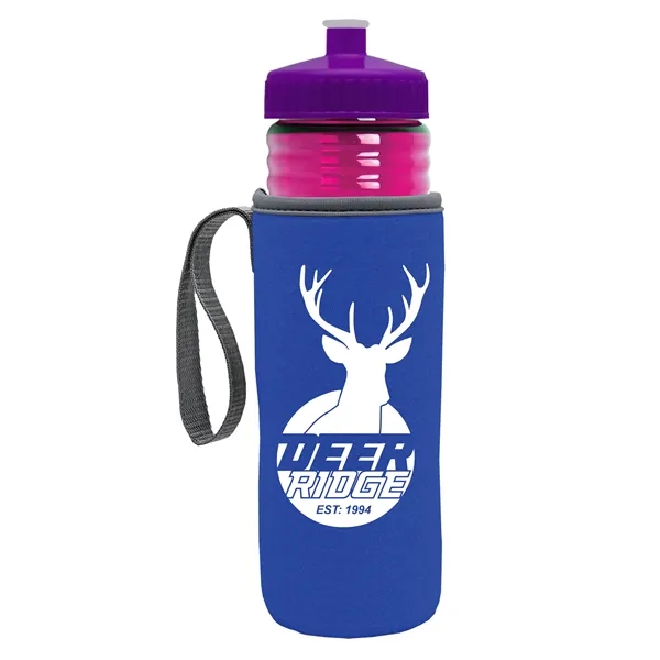 24 oz. Sports Bottle & Caddy - Push-Pull Lid... from ASI 40480 Koozie Group