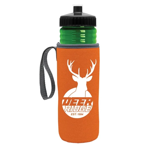 24 oz. Sports Bottle & Caddy - Push-Pull Lid... from ASI 40480 Koozie Group