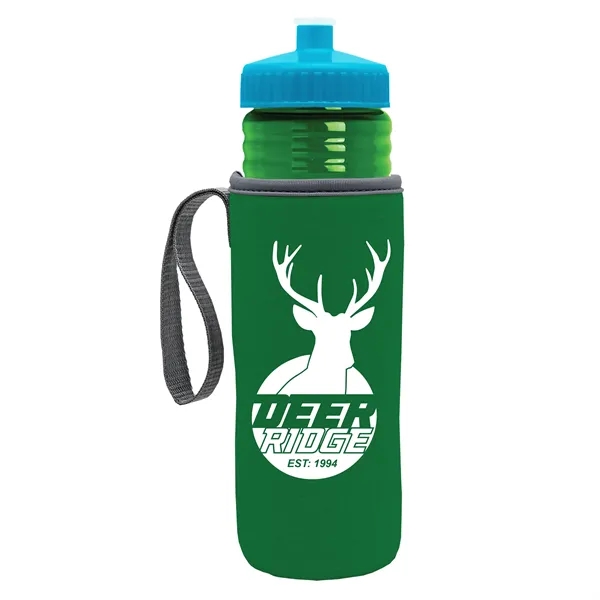 24 oz. Sports Bottle & Caddy - Push-Pull Lid... from ASI 40480 Koozie Group