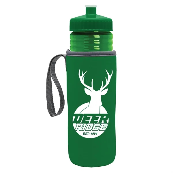 24 oz. Sports Bottle & Caddy - Push-Pull Lid... from ASI 40480 Koozie Group