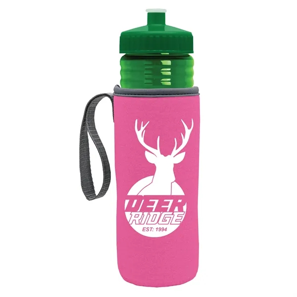 24 oz. Sports Bottle & Caddy - Push-Pull Lid... from ASI 40480 Koozie Group