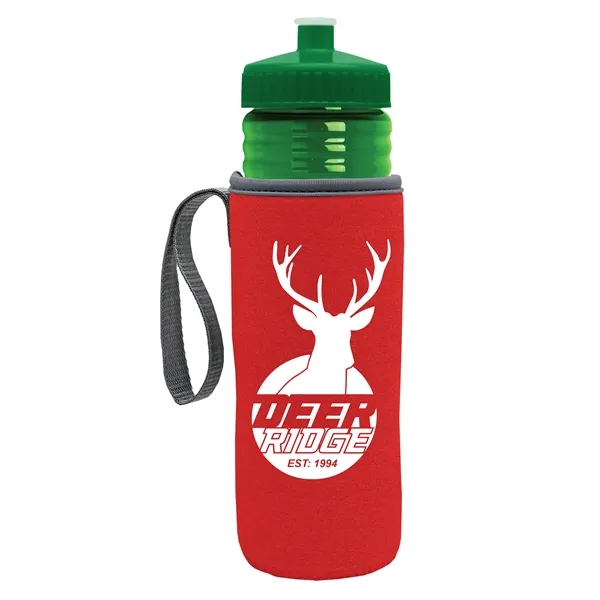 24 oz. Sports Bottle & Caddy - Push-Pull Lid... from ASI 40480 Koozie Group