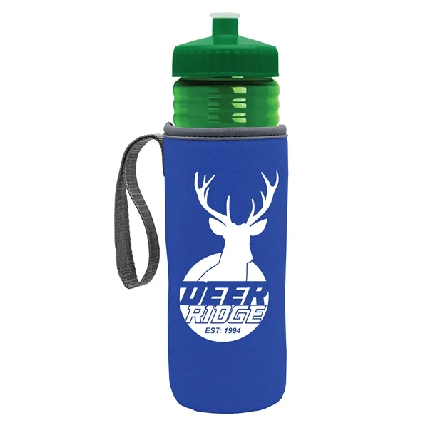 24 oz. Sports Bottle & Caddy - Push-Pull Lid... from ASI 40480 Koozie Group