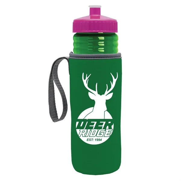 24 oz. Sports Bottle & Caddy - Push-Pull Lid... from ASI 40480 Koozie Group