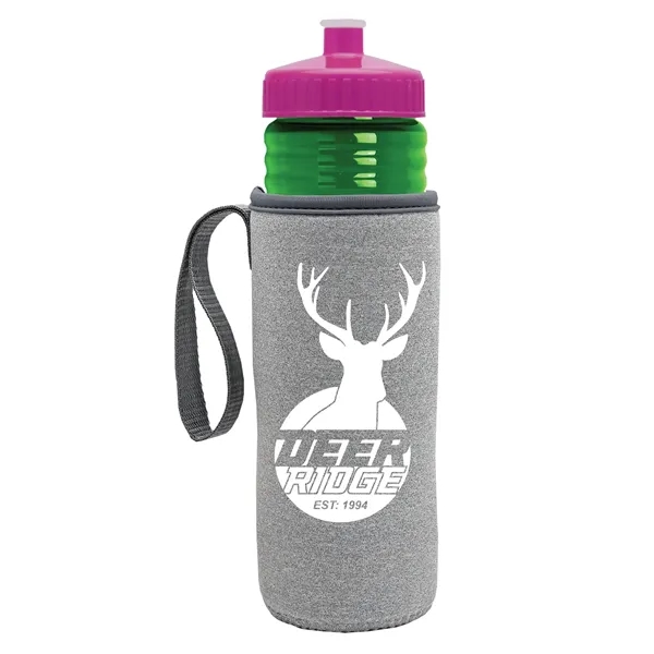 24 oz. Sports Bottle & Caddy - Push-Pull Lid... from ASI 40480 Koozie Group