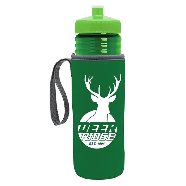 24 oz. Sports Bottle & Caddy - Push-Pull Lid... from ASI 40480 Koozie Group