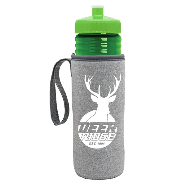 24 oz. Sports Bottle & Caddy - Push-Pull Lid... from ASI 40480 Koozie Group