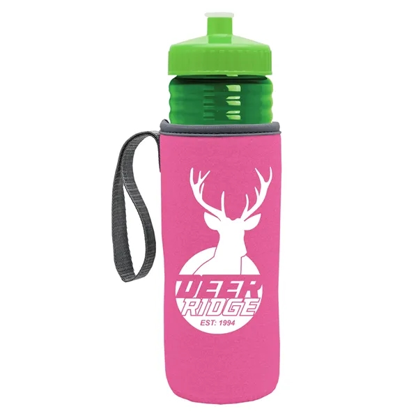 24 oz. Sports Bottle & Caddy - Push-Pull Lid... from ASI 40480 Koozie Group