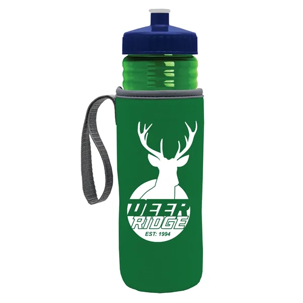 24 oz. Sports Bottle & Caddy - Push-Pull Lid... from ASI 40480 Koozie Group
