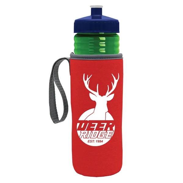 24 oz. Sports Bottle & Caddy - Push-Pull Lid... from ASI 40480 Koozie Group