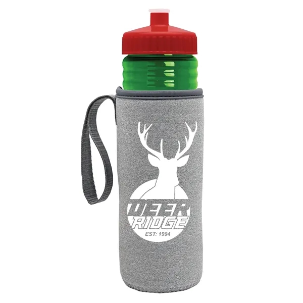 24 oz. Sports Bottle & Caddy - Push-Pull Lid... from ASI 40480 Koozie Group