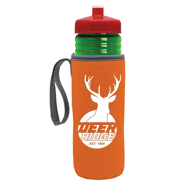 24 oz. Sports Bottle & Caddy - Push-Pull Lid... from ASI 40480 Koozie Group