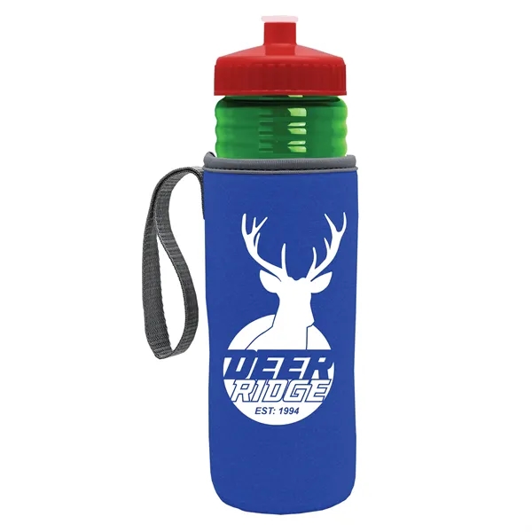 24 oz. Sports Bottle & Caddy - Push-Pull Lid... from ASI 40480 Koozie Group