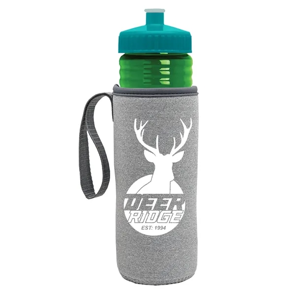 24 oz. Sports Bottle & Caddy - Push-Pull Lid... from ASI 40480 Koozie Group
