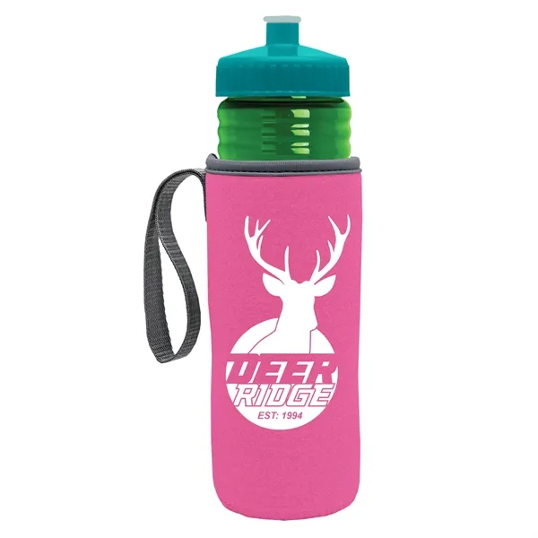 24 oz. Sports Bottle & Caddy - Push-Pull Lid... from ASI 40480 Koozie Group