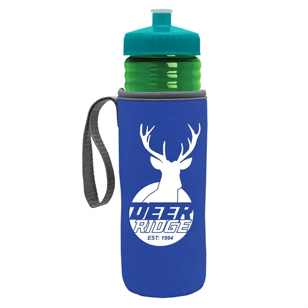 24 oz. Sports Bottle & Caddy - Push-Pull Lid... from ASI 40480 Koozie Group