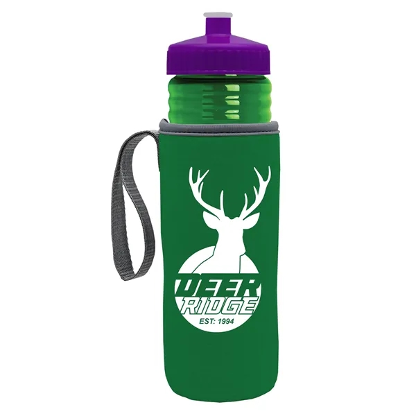 24 oz. Sports Bottle & Caddy - Push-Pull Lid... from ASI 40480 Koozie Group