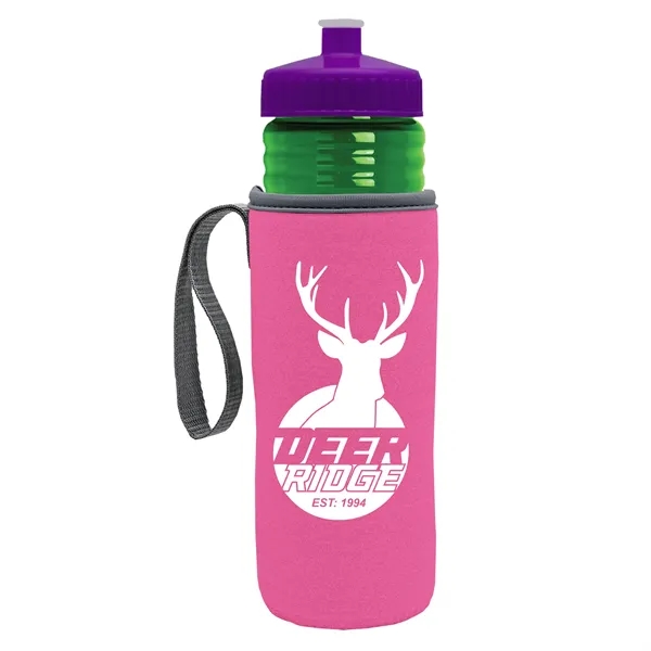 24 oz. Sports Bottle & Caddy - Push-Pull Lid... from ASI 40480 Koozie Group