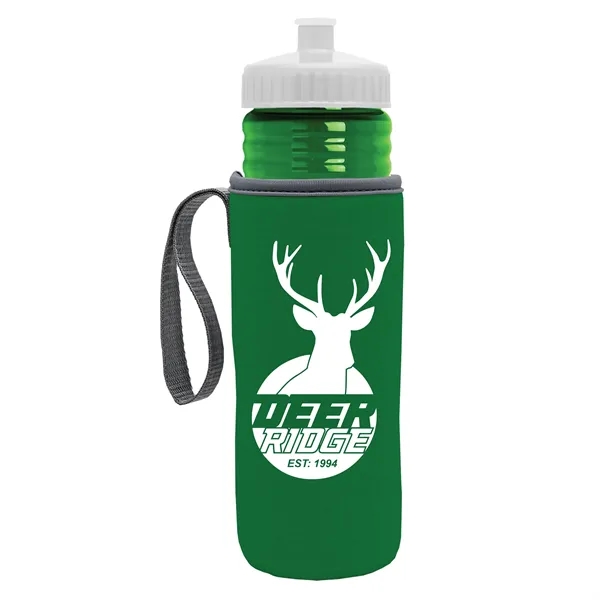 24 oz. Sports Bottle & Caddy - Push-Pull Lid... from ASI 40480 Koozie Group