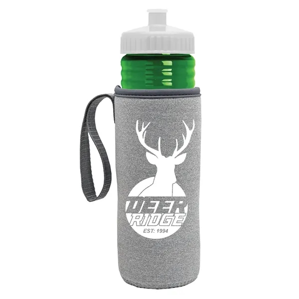 24 oz. Sports Bottle & Caddy - Push-Pull Lid... from ASI 40480 Koozie Group