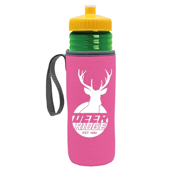 24 oz. Sports Bottle & Caddy - Push-Pull Lid... from ASI 40480 Koozie Group