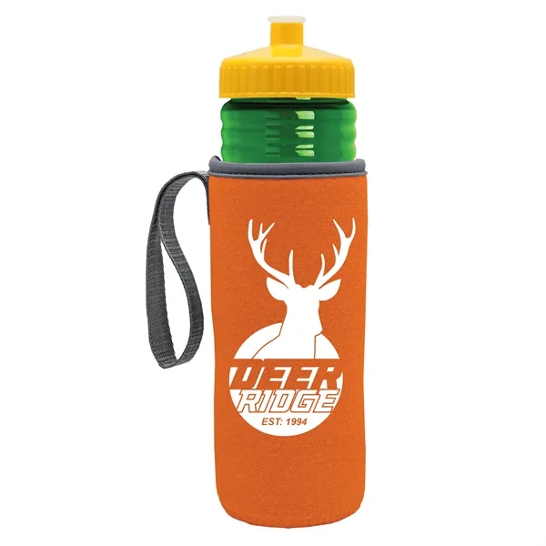 24 oz. Sports Bottle & Caddy - Push-Pull Lid... from ASI 40480 Koozie Group