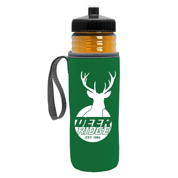24 oz. Sports Bottle & Caddy - Push-Pull Lid... from ASI 40480 Koozie Group
