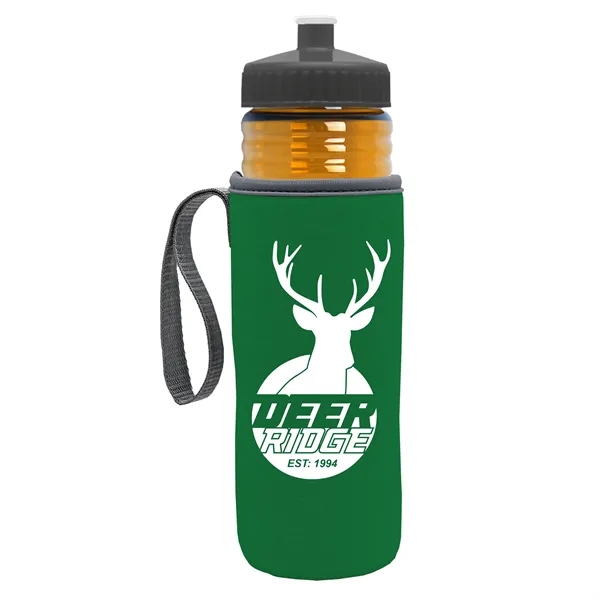 24 oz. Sports Bottle & Caddy - Push-Pull Lid... from ASI 40480 Koozie Group