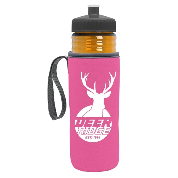 24 oz. Sports Bottle & Caddy - Push-Pull Lid... from ASI 40480 Koozie Group