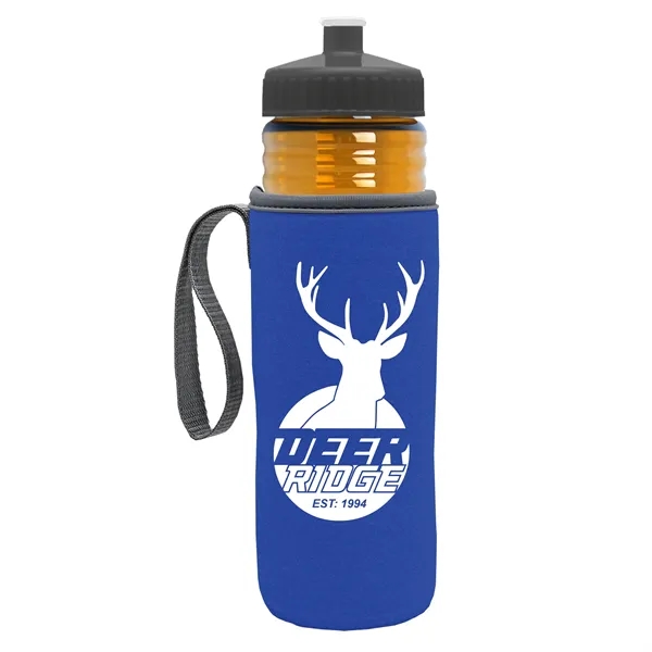 24 oz. Sports Bottle & Caddy - Push-Pull Lid... from ASI 40480 Koozie Group
