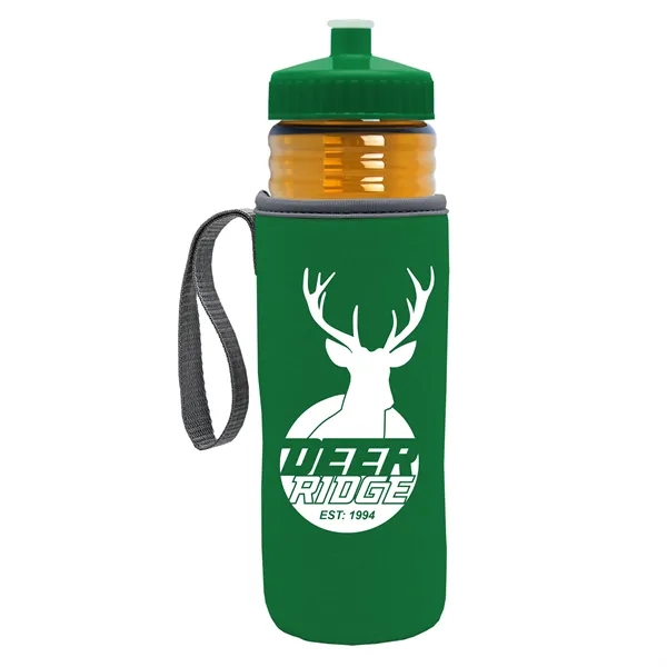 24 oz. Sports Bottle & Caddy - Push-Pull Lid... from ASI 40480 Koozie Group