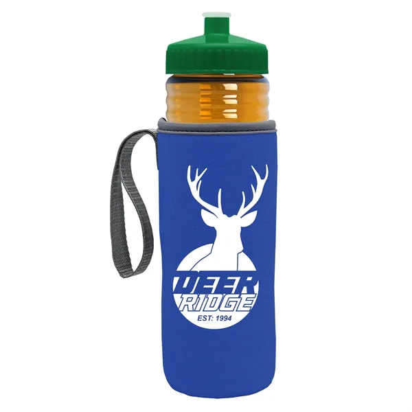 24 oz. Sports Bottle & Caddy - Push-Pull Lid... from ASI 40480 Koozie Group